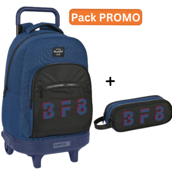 PACK Cartable à roulettes + Trousse Blackfit8 Urban 45 cm
